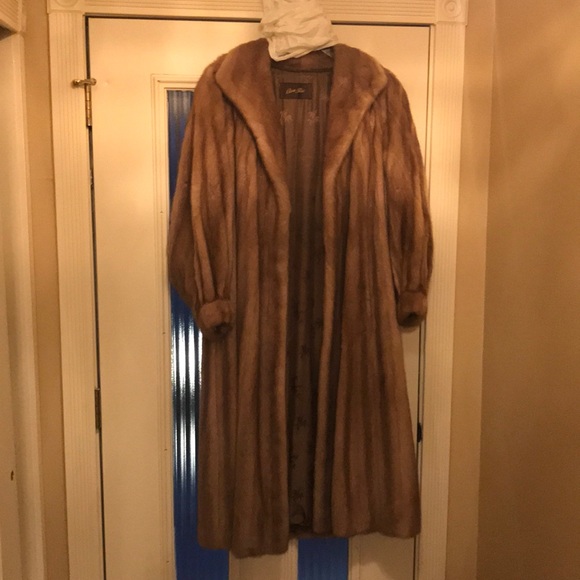 Jackets & Blazers - Light Tan genuine mink maxi coat
